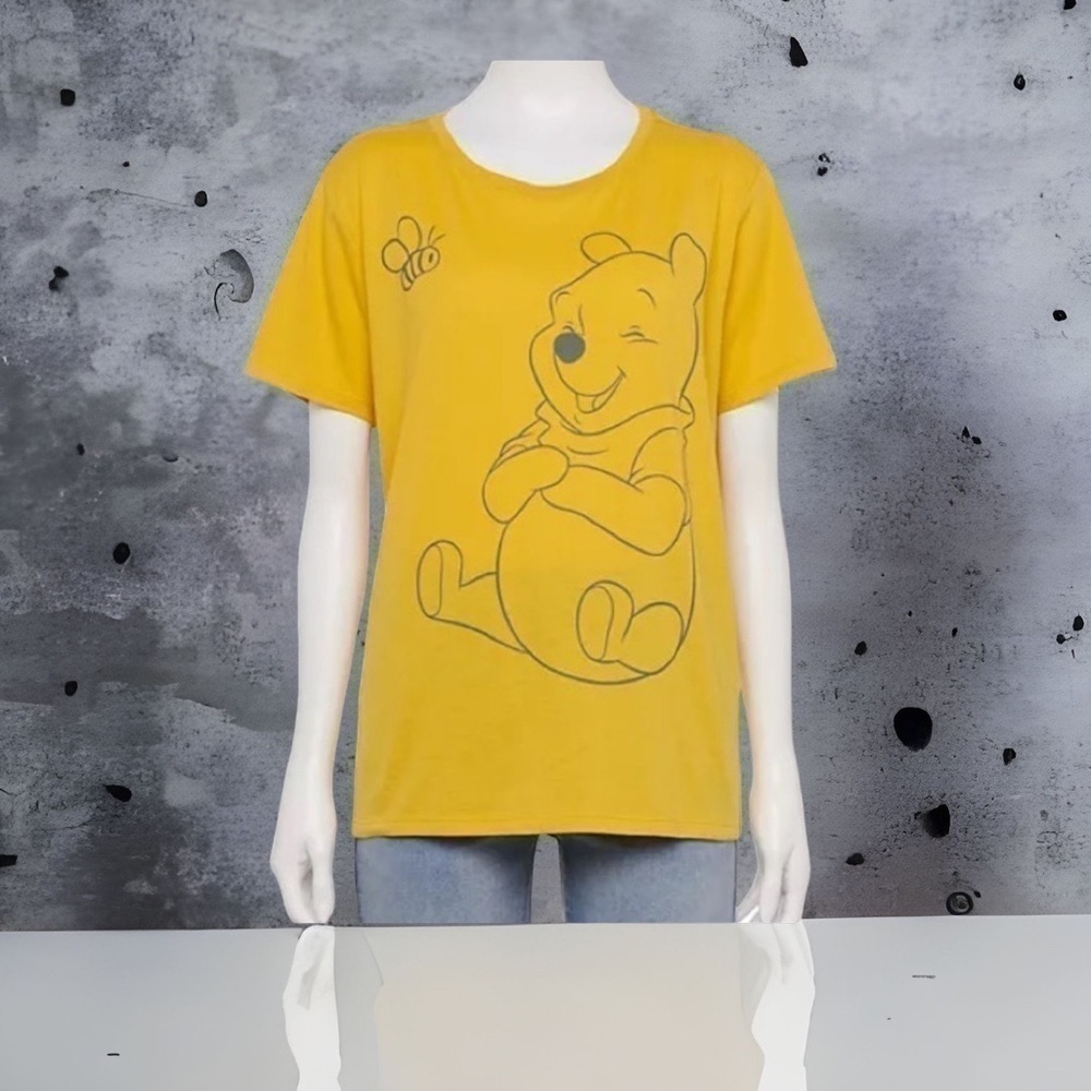 Disney Winnie the Pooh T-shirt NWT 2X Women’s Short Sleeve Top Yellow Gold